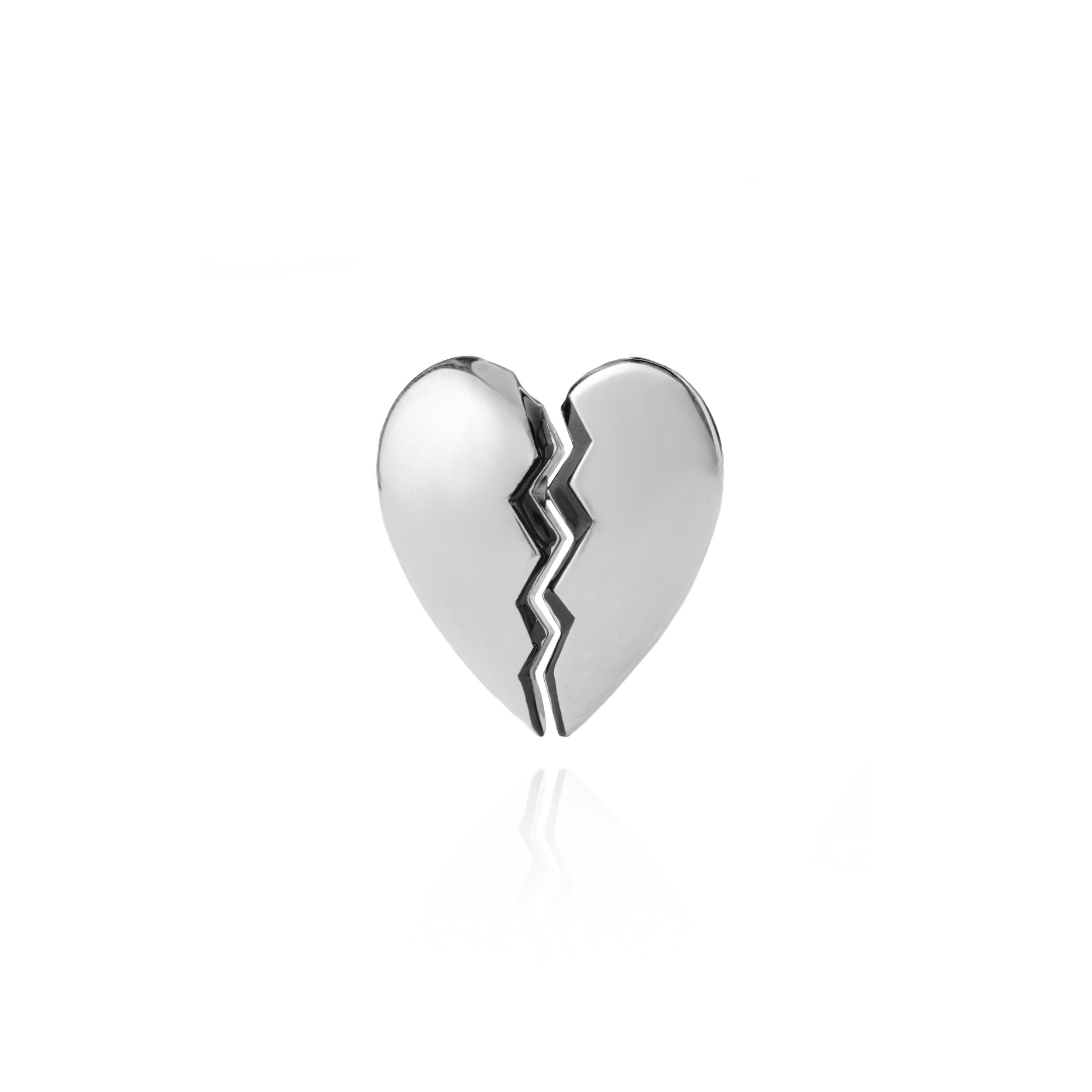 Broken Heart Earring Silver