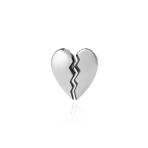 Broken Heart Earring Silver